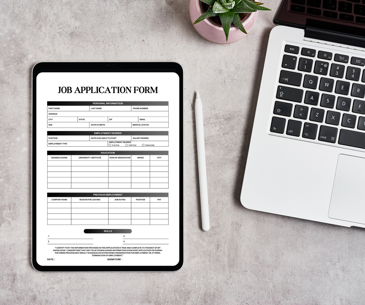 Job Application Form